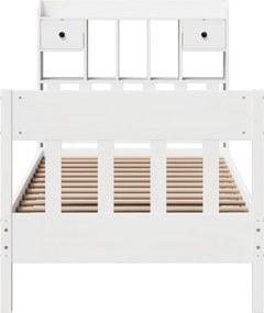 vidaXL Σκελετός Κρεβ. Χωρίς Στρώμα Λευκό 90x190 εκ Μασίφ Πεύκο