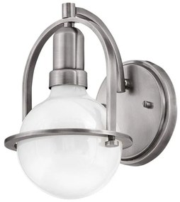Απλίκα Φωτιστικό Τοίχου 1xE27 Οπάλ Γυαλί Somerset Quintiesse Elstead Lighting-QN-SOMERSET1-BN-Νίκελ Ματ QN-SOMERSET1-BN