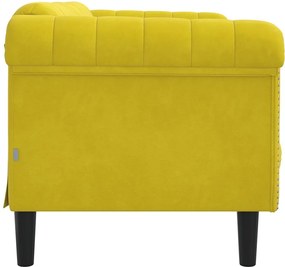 vidaXL Καναπές Διθέσιος Κίτρινο από Βελούδο