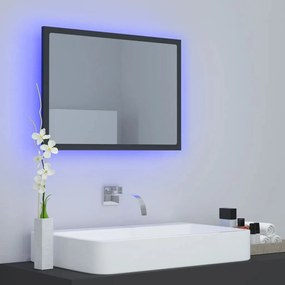 Καθρέφτης Μπάνιου με LED Γκρι 60x8,5x37 εκ. από Ακρυλικός - Γκρι