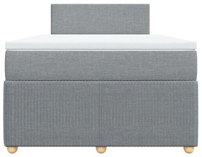 Κρεβάτι Boxspring με Στρώμα Ανοιχτό Γκρι 120x190 εκ. Υφασμάτινο - Γκρι