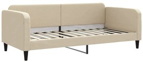 vidaXL Καναπές Κρεβάτι Συρόμενος Κρεμ 90 x 200 εκ. Ύφασμα