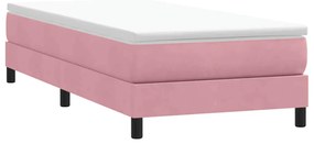 vidaXL Κρεβάτι Boxspring χωρίς Στρώμα Ροζ 90x220 εκ. Βελούδινο