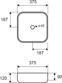 Karag LT 2184 38x38 - Επιτραπέζιος νιπτήρας