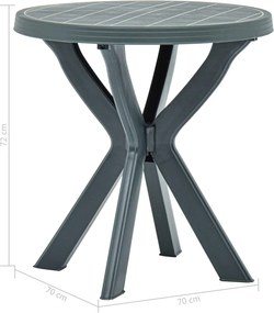 vidaXL Τραπέζι Bistro Πράσινο Ø70 εκ. Πλαστικό