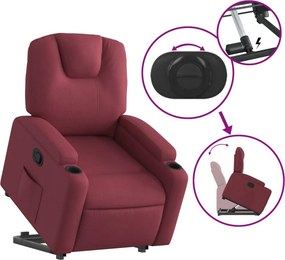 vidaXL Πολυθρόνα Ανακλινόμενη με Ανύψωση Μπορντό Υφασμάτινη