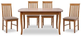 Σετ τραπεζαρίας Belfast Megapap 5 τμχ μασίφ ξύλο - MDF με επεκτεινόμενο τραπέζι 150/200x89x78εκ. - Ξύλο - S_GP039-0009,1+GP039-0005,1(X4)