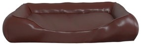vidaXL Κρεβάτι Σκύλου Καφέ 105 x 80 x 25 εκ. Συνθετικό Δέρμα