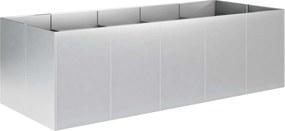 vidaXL Γλάστρα Κήπου Ασημί 200 x 80 x 60 εκ Γαλβανισμένος Χάλυβας