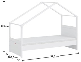 Παιδικό κρεβάτι MONTES WHITE  με τέντα ροζ MW-1301-1007  90x200εκ. Cilek