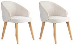 Καρέκλα Bentley (Σετ 2Τμχ) 566WYL1114 48x58x86cm White-Oak Ξύλο,Ύφασμα