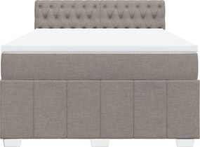 vidaXL Κρεβάτι Boxspring με Στρώμα Taupe 140x190 εκ. Υφασμάτινο