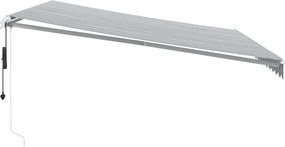 vidaXL Τέντα Πτυσσόμενη Αυτόματη με LED Ανθρακί / Λευκή 450x350 εκ.