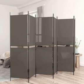 vidaXL Διαχωριστικό Δωματίου με 6 Πάνελ Ανθρακί 300x200 εκ. από Ύφασμα