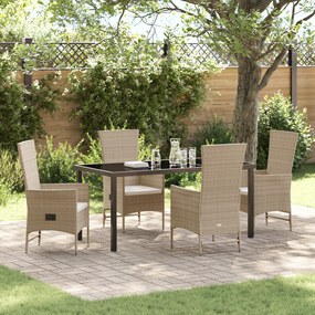 vidaXL Σετ Εξωτερικών Καρεκλών 5 pcs Μπεζ και Κρέμ 160 x 80 x 73 εκ