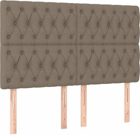 vidaXL Κρεβάτι Boxspring με Στρώμα Taupe 160x200 εκ. Υφασμάτινο