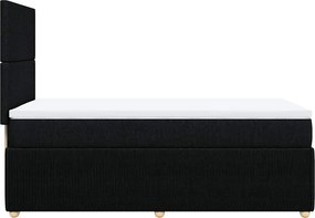 vidaXL Κρεβάτι Boxspring με Στρώμα Μαύρο 90x200 εκ. Υφασμάτινο