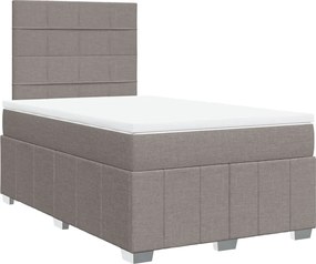 vidaXL Κρεβάτι Boxspring με Στρώμα Taupe 120x200 εκ. Υφασμάτινο