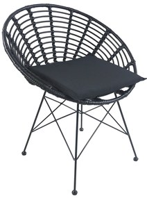 Καρέκλα Κήπου ArteLibre AELIUS Μαύρο Μέταλλο/Rattan 72x62x78cm-14510022