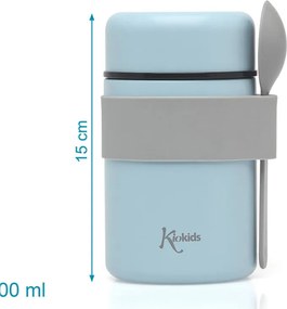 Βρεφικό Θερμός Φαγητού 500ml + Κουτάλι Kiokids Γαλάζιο 3597