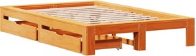 vidaXL Σκελετός Κρεβ. Χωρίς Στρώμα Καφέ Κεριού 120x200 εκ Μασίφ Πεύκο