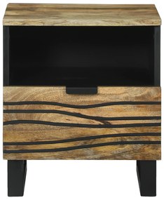 vidaXL Κομοδίνο - 40 x 33 x 46 cm, Σταθερό Κρεβάτι από Μάνγκο
