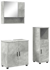 vidaXL Σετ Επίπλων Μπάνιου 3 pcs Γκρι σκυροδέματος 61 x 35 x 64 εκ.