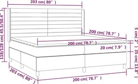 vidaXL Κρεβάτι Boxspring με Στρώμα Ανοιχτό Γκρι 200x200 εκ. Υφασμάτινο