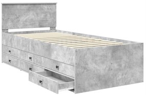 vidaXL Καναπές Κρεβάτι με συρτάρι Σκυρόδεμα Γκρι και Μαύρο 90 x 190 cm