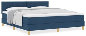 vidaXL Κρεβάτι box spring με στρώμα με στρώμα Μπλε 180 x 200 cm ύφασμα