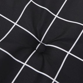 Μαξιλάρι Πάγκου Μαύρο Καρό 200x50x3 εκ. Ύφασμα Oxford - Πολύχρωμο