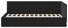 vidaXL Κρεβάτι Γωνίας με κεφαλάρι Μαύρο 90 x 200 cm Βελούδο