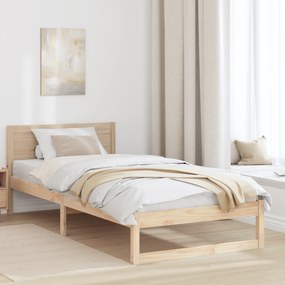 vidaXL Κλίνη Φυσική Στερεό ξύλο πεύκου 90 x 200 εκ. Ανθεκτική
