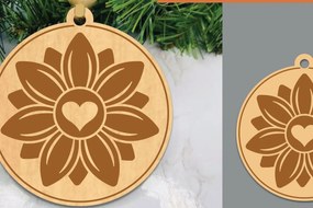 Σετ των 2 Intra απο ξύλο plywood 3mm-4mm πάχος – Στολίδι με ηλίανθου 2 Δίασταση 20x20 cm INTRAFABR-106401953