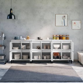 vidaXL Ντουλάπια 3 τεμ. Λευκό 60x35x70 εκ. Επεξεργασμένο Ξύλο
