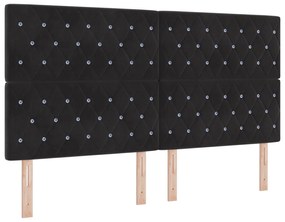 vidaXL LED Πλάτη Κρεβατιού Μαύρη 90 εκ. Βελούδο