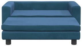 Κρεβάτι Σκύλου με Προέκταση Μπλε 100 x 50 x 30 εκ. Βελούδινο