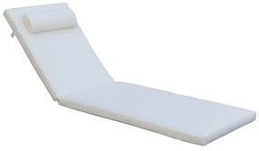 SUNLOUNGER Μαξιλάρι Ξαπλώστρας με Προσκέφαλο,  Ύφασμα Εκρού, Foam Polyester Φερμουάρ-Velcro  196(78 118)x60x7cm [-Εκρού-] [-Ύφασμα-] Ε2014,1