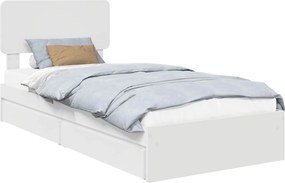 vidaXL Κρεβάτι Αποθήκης Λευκό 90 x 200 cm Επεξεργασμένο ξύλο
