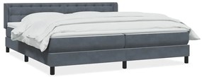 vidaXL Κρεβάτι Boxspring με Στρώμα Σκούρο Γκρι 200x210 εκ. Βελούδινο