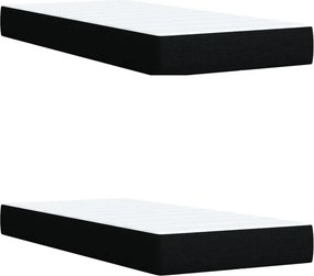 vidaXL Κρεβάτι Boxspring με Στρώμα Μαύρο 200x200 εκ. Υφασμάτινο