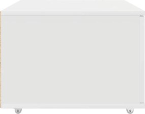 vidaXL Ντουλάπι με Συρτάρια με τροχούς Λευκό 55 x 45 x 31 εκ