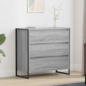 vidaXL Πλαϊνό γραφείο με συρτάρι Γκρίζο Σονομα 79 x 36 x 75.5 εκ.