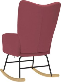 vidaXL Κουνιστή Πολυθρόνα Μπορντό Υφασμάτινη