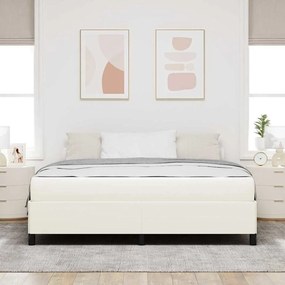 vidaXL Σκελετός Κρεβατιού με στρώμα Κρεμ 180 x 200 cm ύφασμα