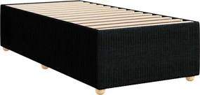 vidaXL Κρεβάτι Boxspring με Στρώμα Μαύρο 90x190 εκ.Υφασμάτινο