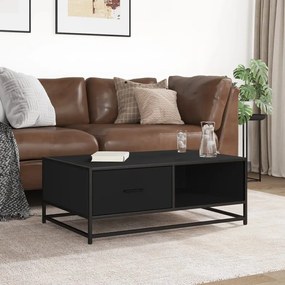vidaXL Τραπεζάκι Σαλονιού Μαύρο 90x57x35 εκ. Επεξ. Ξύλο &amp; Μέταλλο