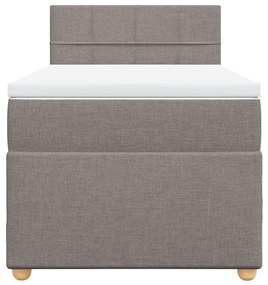 vidaXL Κρεβάτι Boxspring με Στρώμα Taupe 80x200 εκ. Υφασμάτινο