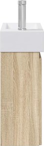 vidaXL Μονάδα μπάνιου με βρύση Sonoma Δρυς 45,5 x 22,5 x 84 εκ