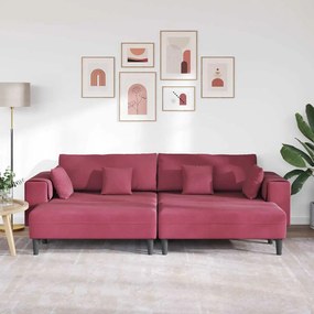 vidaXL Καναπές 3 pcs Κόκκινο 250 x 188 x 76 εκ. Βελούδο